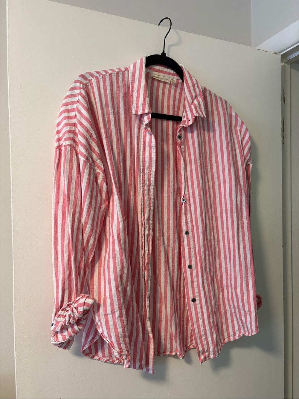 Pink & White Vertical Stripe Button-Down Shirt